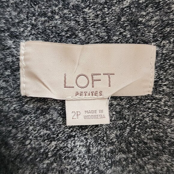 LOFT Petite Dark Gray Black Wool Single Button Suit Jacket Blazer - Picture 6 of 8